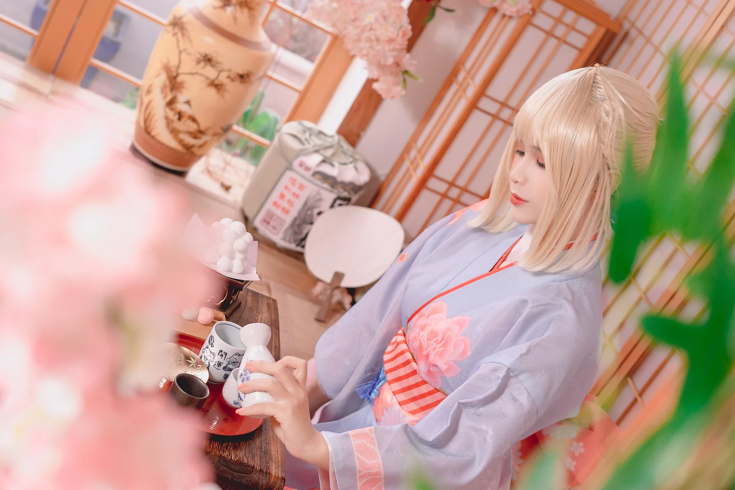 Pyon_Lay - Saber Kimono [34P,1V-220MB] tg@simisebaisi 【丝足阁】023.webp